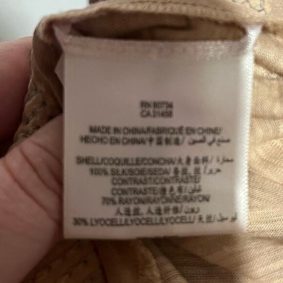 BCBG Sequin Tank Top Cami High Low Hem Tan Boho Contemporary Womans Size Large - Picture 7 of 10